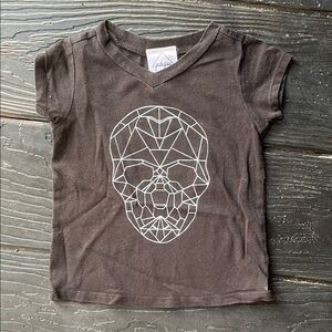 Black Geometric Skull Tee for Kids
